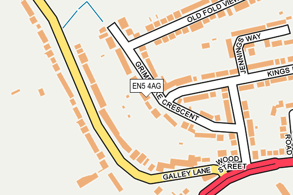 EN5 4AG map - OS OpenMap – Local (Ordnance Survey)