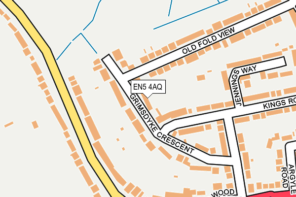 EN5 4AQ map - OS OpenMap – Local (Ordnance Survey)