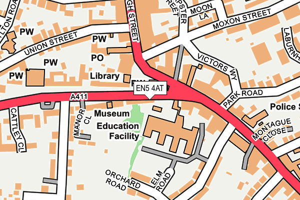 EN5 4AT map - OS OpenMap – Local (Ordnance Survey)