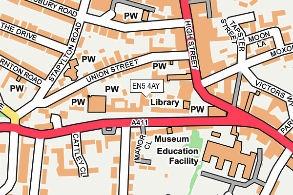 EN5 4AY map - OS OpenMap – Local (Ordnance Survey)