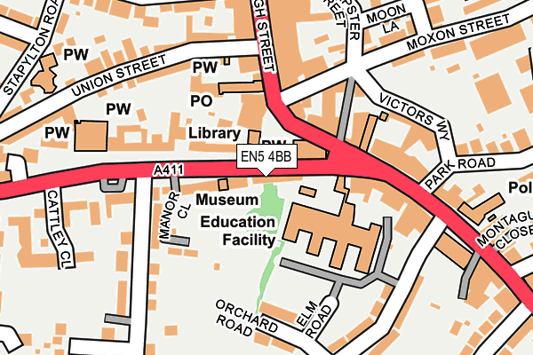 EN5 4BB map - OS OpenMap – Local (Ordnance Survey)