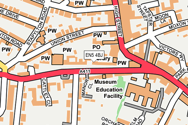 EN5 4BJ map - OS OpenMap – Local (Ordnance Survey)