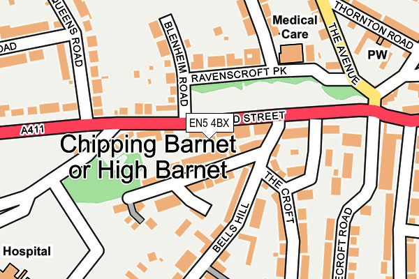 EN5 4BX map - OS OpenMap – Local (Ordnance Survey)