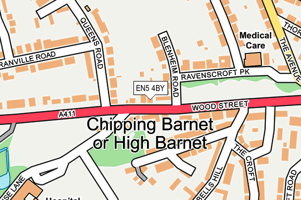 EN5 4BY map - OS OpenMap – Local (Ordnance Survey)