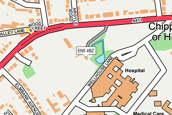 EN5 4BZ map - OS OpenMap – Local (Ordnance Survey)