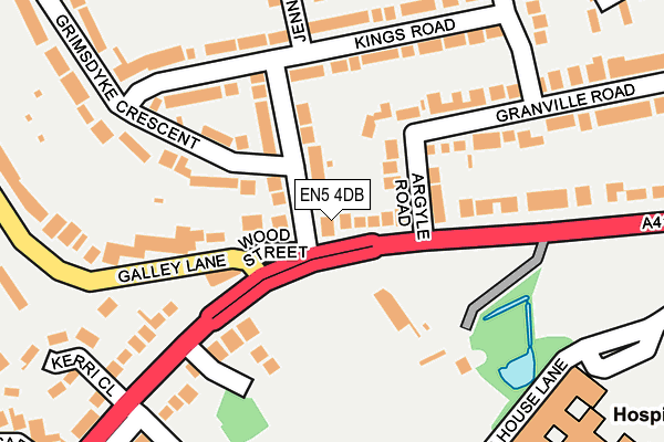 EN5 4DB map - OS OpenMap – Local (Ordnance Survey)