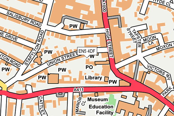 EN5 4DF map - OS OpenMap – Local (Ordnance Survey)