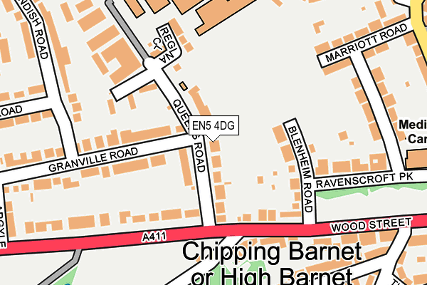 EN5 4DG map - OS OpenMap – Local (Ordnance Survey)