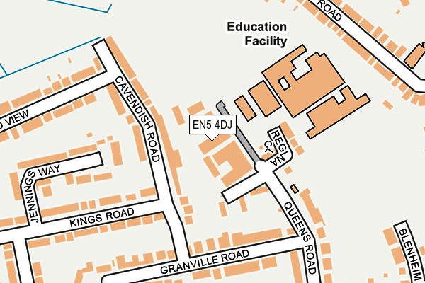 EN5 4DJ map - OS OpenMap – Local (Ordnance Survey)