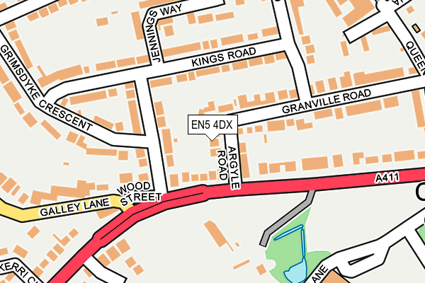 EN5 4DX map - OS OpenMap – Local (Ordnance Survey)