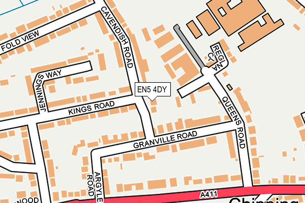 EN5 4DY map - OS OpenMap – Local (Ordnance Survey)