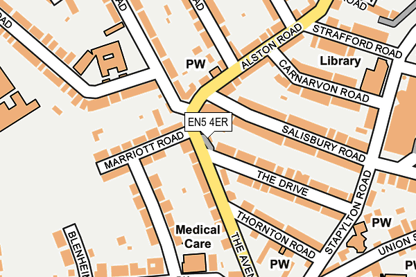 EN5 4ER map - OS OpenMap – Local (Ordnance Survey)