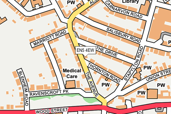 EN5 4EW map - OS OpenMap – Local (Ordnance Survey)