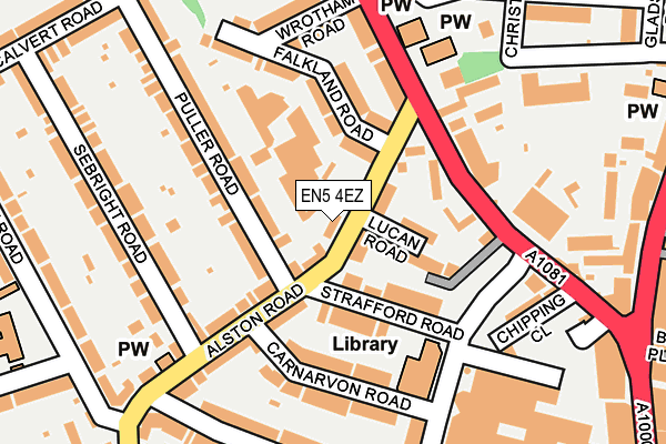 EN5 4EZ map - OS OpenMap – Local (Ordnance Survey)