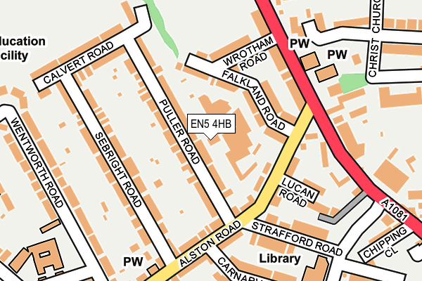 EN5 4HB map - OS OpenMap – Local (Ordnance Survey)