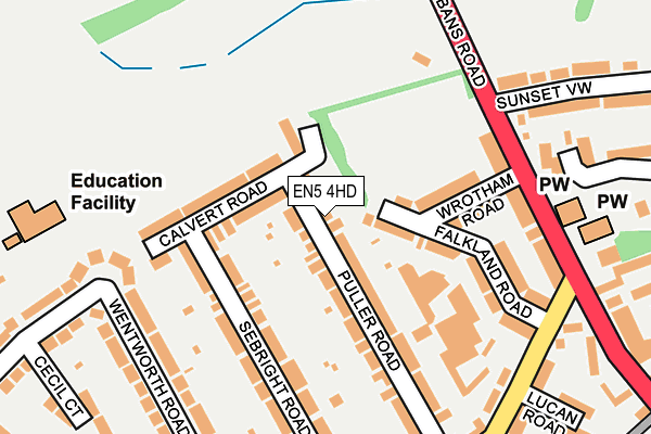 EN5 4HD map - OS OpenMap – Local (Ordnance Survey)