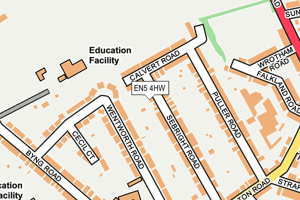 EN5 4HW map - OS OpenMap – Local (Ordnance Survey)