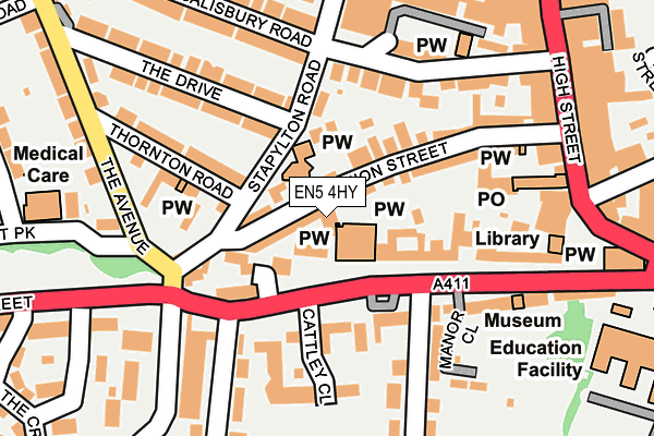 EN5 4HY map - OS OpenMap – Local (Ordnance Survey)