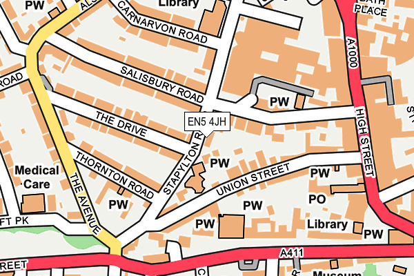 EN5 4JH map - OS OpenMap – Local (Ordnance Survey)
