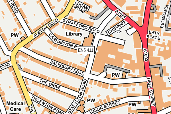 EN5 4JJ map - OS OpenMap – Local (Ordnance Survey)