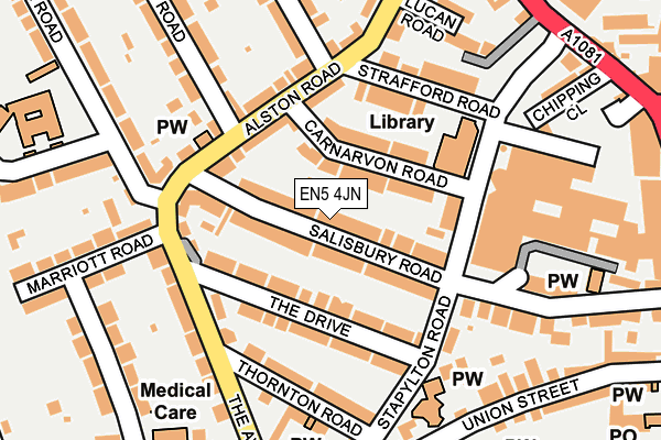 EN5 4JN map - OS OpenMap – Local (Ordnance Survey)