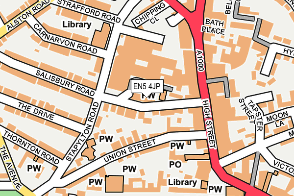 EN5 4JP map - OS OpenMap – Local (Ordnance Survey)