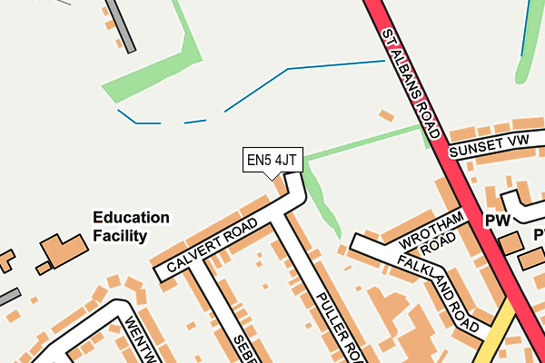 EN5 4JT map - OS OpenMap – Local (Ordnance Survey)
