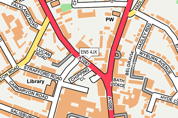 EN5 4JX map - OS OpenMap – Local (Ordnance Survey)
