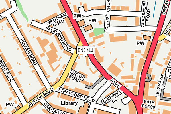 EN5 4LJ map - OS OpenMap – Local (Ordnance Survey)