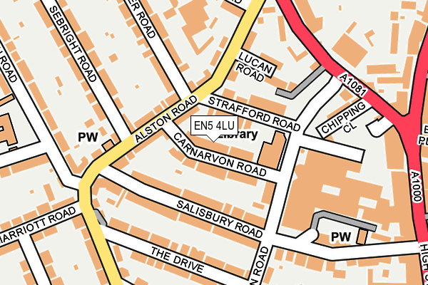 EN5 4LU map - OS OpenMap – Local (Ordnance Survey)