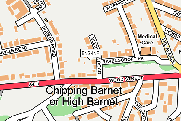 EN5 4NF map - OS OpenMap – Local (Ordnance Survey)