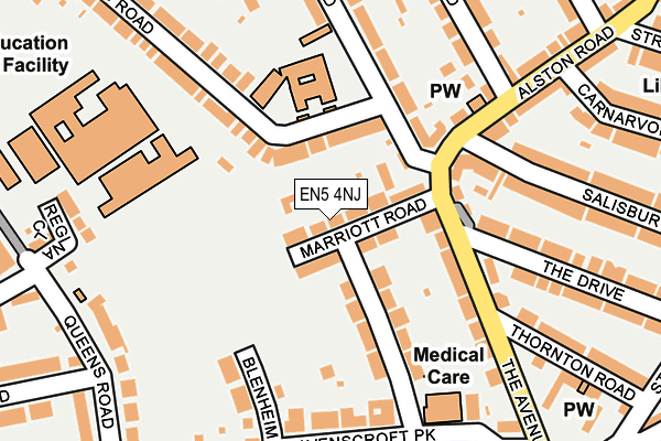 EN5 4NJ map - OS OpenMap – Local (Ordnance Survey)