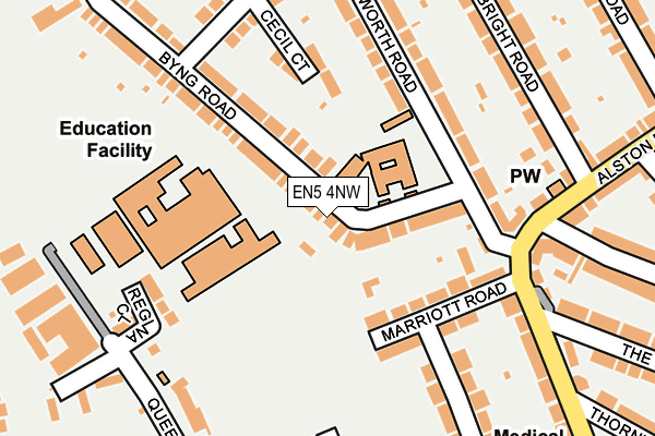 EN5 4NW map - OS OpenMap – Local (Ordnance Survey)