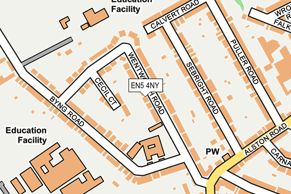 EN5 4NY map - OS OpenMap – Local (Ordnance Survey)