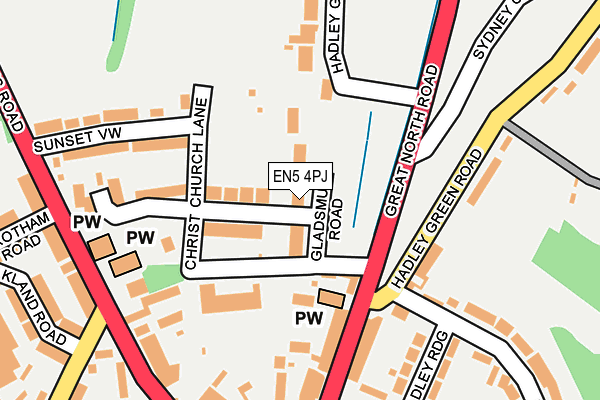 EN5 4PJ map - OS OpenMap – Local (Ordnance Survey)