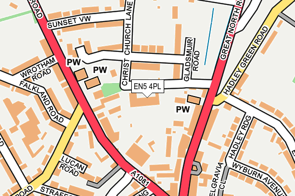 EN5 4PL map - OS OpenMap – Local (Ordnance Survey)