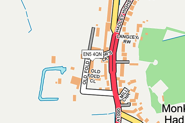 EN5 4QN map - OS OpenMap – Local (Ordnance Survey)