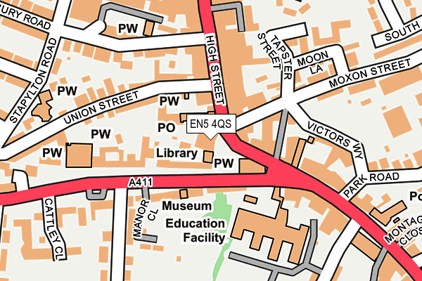 EN5 4QS map - OS OpenMap – Local (Ordnance Survey)