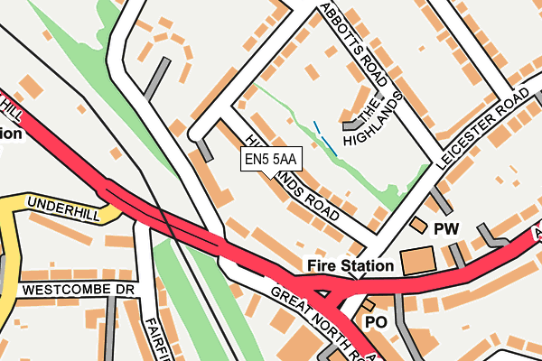 EN5 5AA map - OS OpenMap – Local (Ordnance Survey)