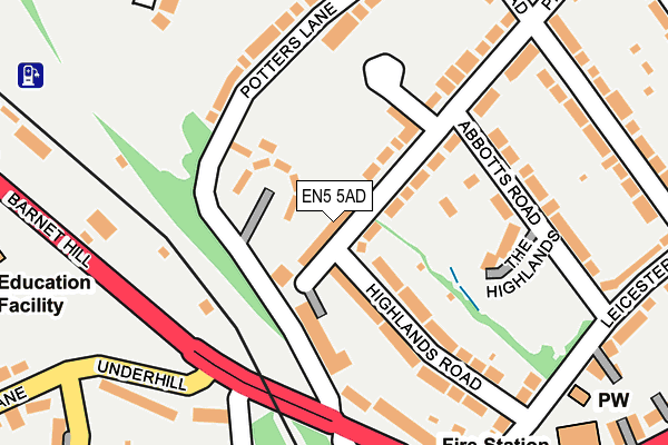 EN5 5AD map - OS OpenMap – Local (Ordnance Survey)