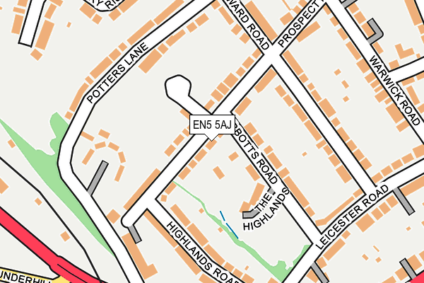 EN5 5AJ map - OS OpenMap – Local (Ordnance Survey)