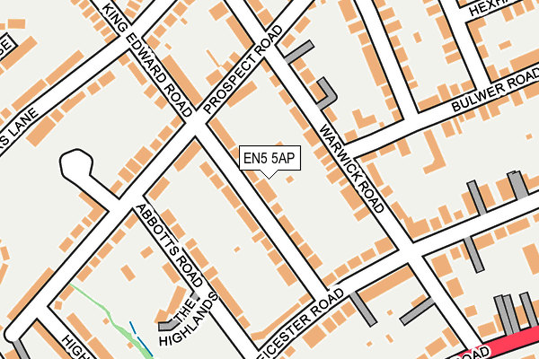 EN5 5AP map - OS OpenMap – Local (Ordnance Survey)