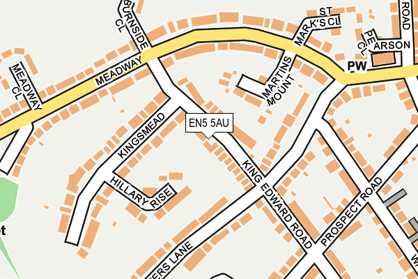 EN5 5AU map - OS OpenMap – Local (Ordnance Survey)