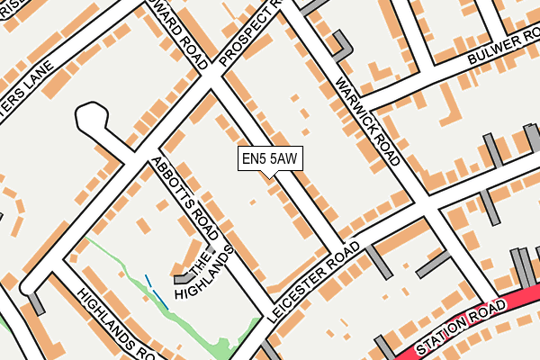 EN5 5AW map - OS OpenMap – Local (Ordnance Survey)