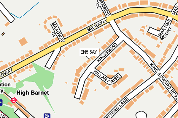 EN5 5AY map - OS OpenMap – Local (Ordnance Survey)