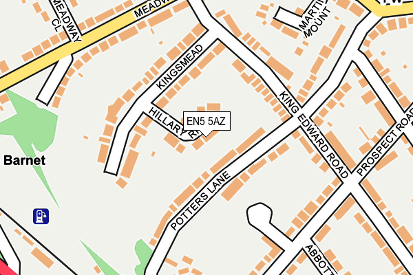 EN5 5AZ map - OS OpenMap – Local (Ordnance Survey)