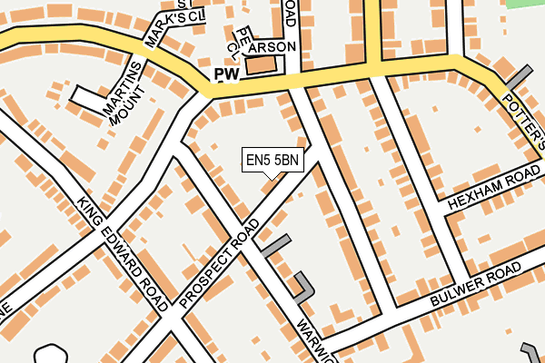 EN5 5BN map - OS OpenMap – Local (Ordnance Survey)