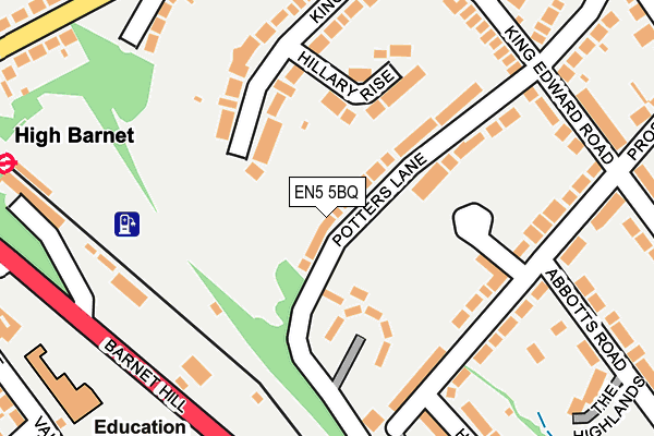 EN5 5BQ map - OS OpenMap – Local (Ordnance Survey)