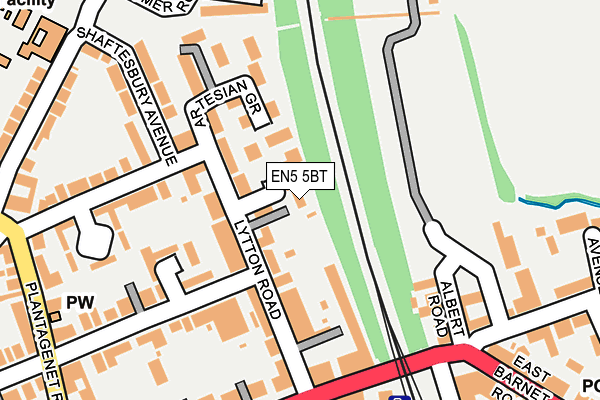 EN5 5BT map - OS OpenMap – Local (Ordnance Survey)