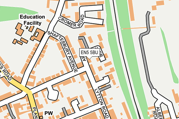 EN5 5BU map - OS OpenMap – Local (Ordnance Survey)